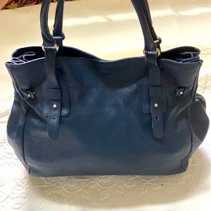 Furla genuine leather shoulder bag handbag purse hobo navy designer luxury